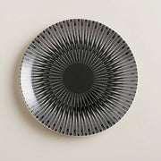 geometric pattern ceramic dinner plate set, view 4 - MRSLM