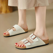 women's flat cork sandals, view 5 - MRSLM