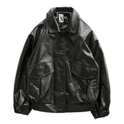 men's pu leather pilot jacket, view 3 - MRSLM