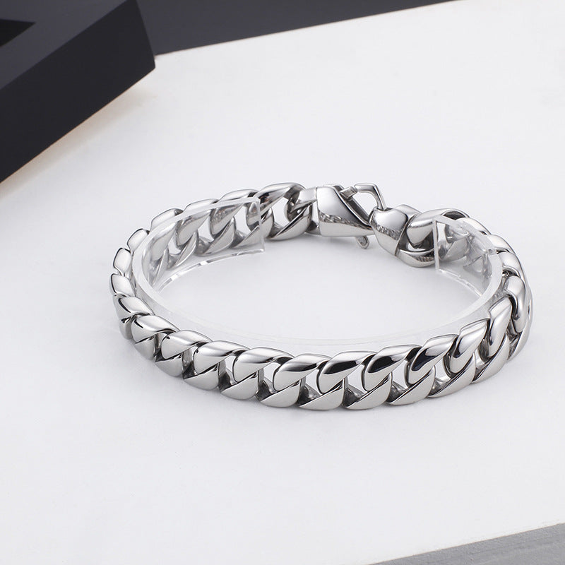 men's polished steel bracelet - MRSLM