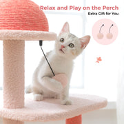 pink flamingo multi-level cat tree, view 9 - MRSLM