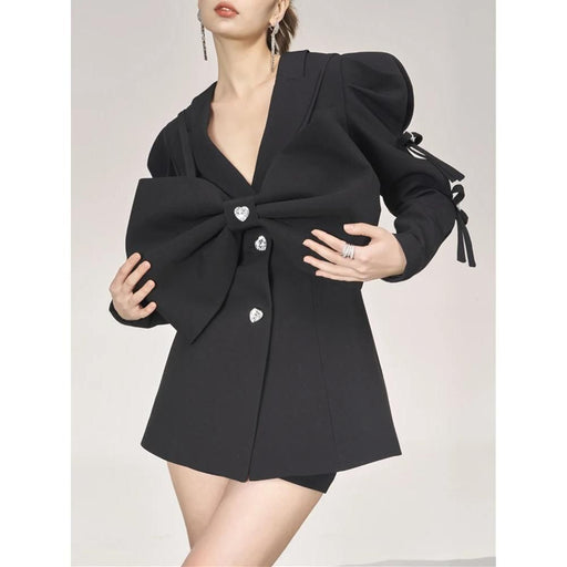 women's blazer with diamond bow, view 2 - MRSLM