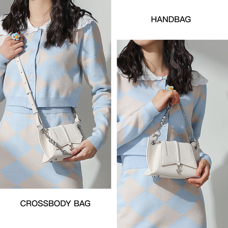 white butterfly wing crossbody bag, view 3 - MRSLM