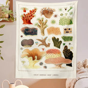 mushroom botanical tapestry wall hanging, view 7 - MRSLM