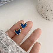 heart bling zircon stud earrings, view 3 - MRSLM