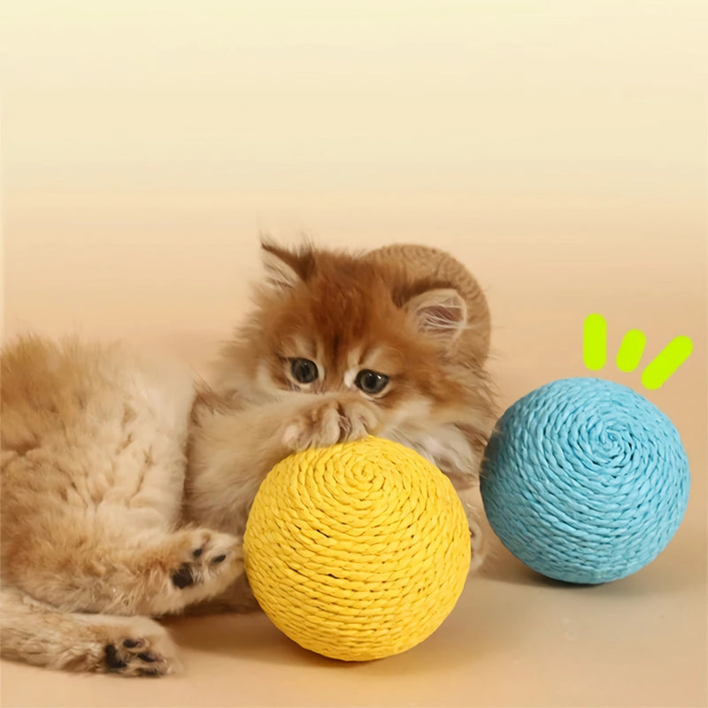 interactive sisal cat scratching ball with sound - MRSLM