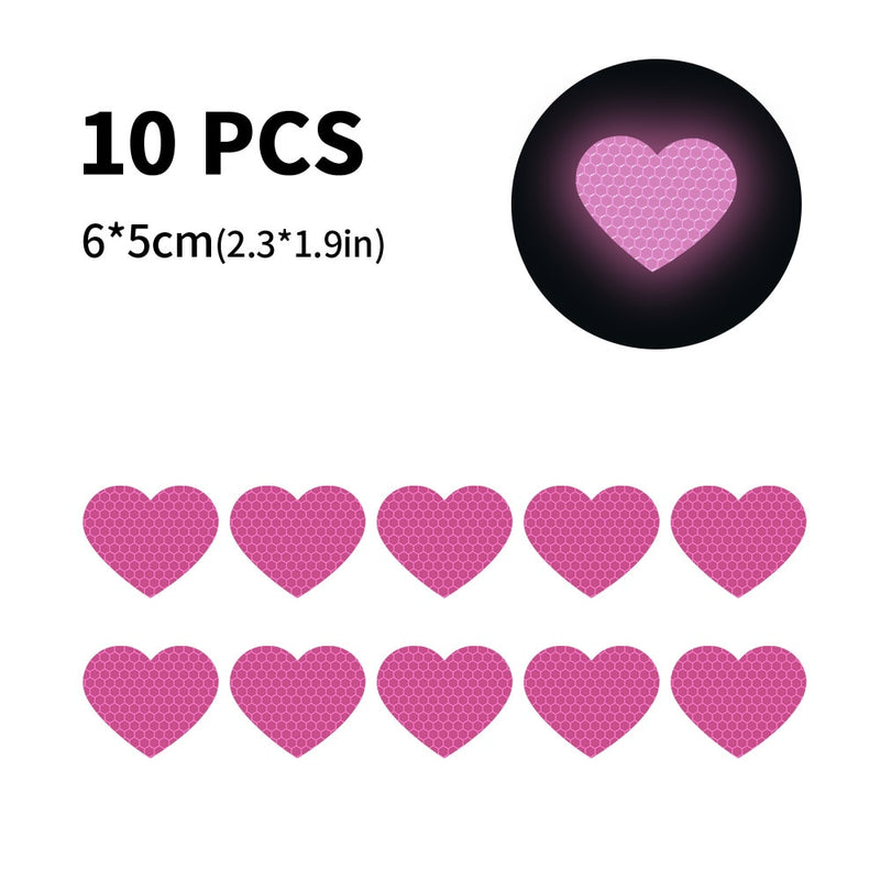 reflective heart-shaped stickers, view 10 - MRSLM