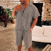 men's black and white sports top and shorts set, view 5 - MRSLM