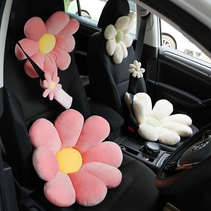 flower car neck and waist pillow set, view 11 - MRSLM