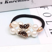 pearl floral elastic hair bands, view 4 - MRSLM