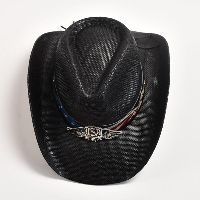 straw western cowboy hat, view 7 - MRSLM