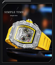 men's full diamond mechanical watch, view 2 - MRSLM