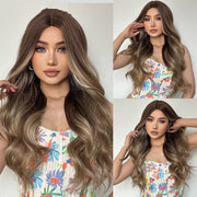 gradient gray brown curly wig, view 2 - MRSLM