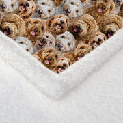 Cockapoo sherpa fleece throw blanket, view 6 - MRSLM