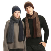 Men's knit hat, scarf and gloves winter set - MRSLM