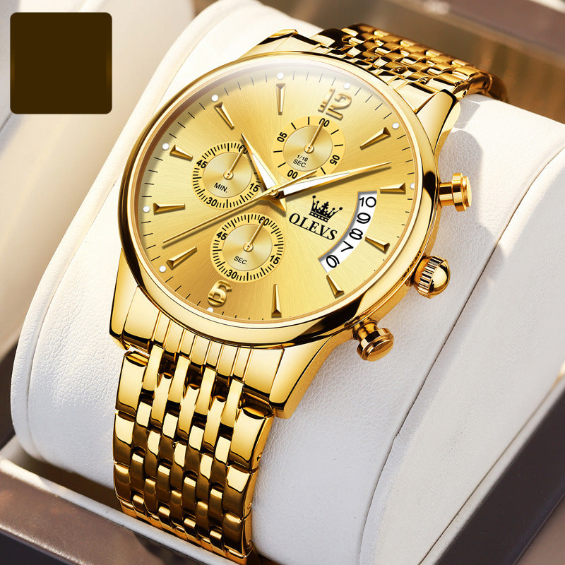 men's steel band quartz watch, view 6 - MRSLM