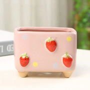 mini square ceramic flower pot, view 3 - MRSLM
