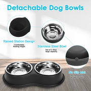 stainless steel anti-slip pet bowls set, view 7 - MRSLM