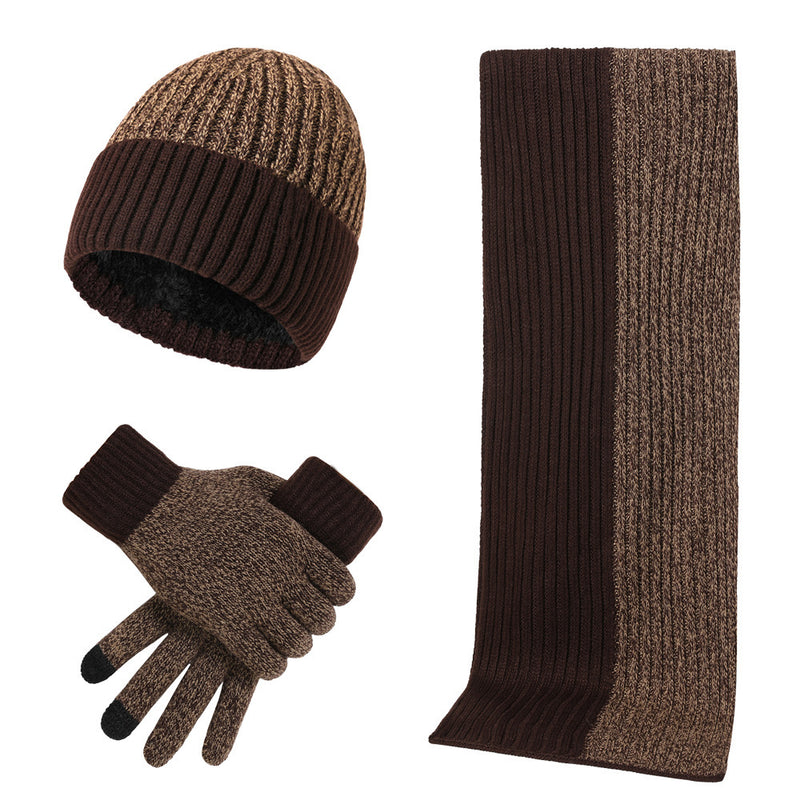 Men's knit hat, scarf and gloves winter set, view 12 - MRSLM