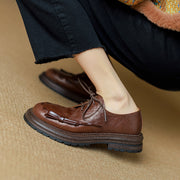women's leather platform shoes, view 4 - MRSLM