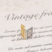 retro sterling silver book pendant, view 4 - MRSLM
