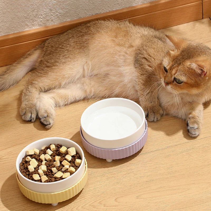 ceramic cat and dog bowl, view 10 - MRSLM