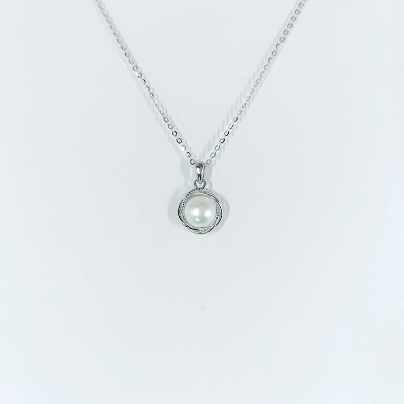 Freshwater pearl 925 silver pendant necklace, view 10 - MRSLM