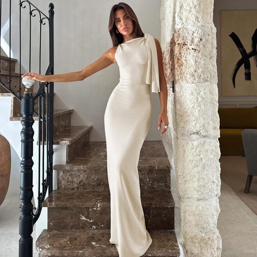 single shoulder linen dress - MRSLM