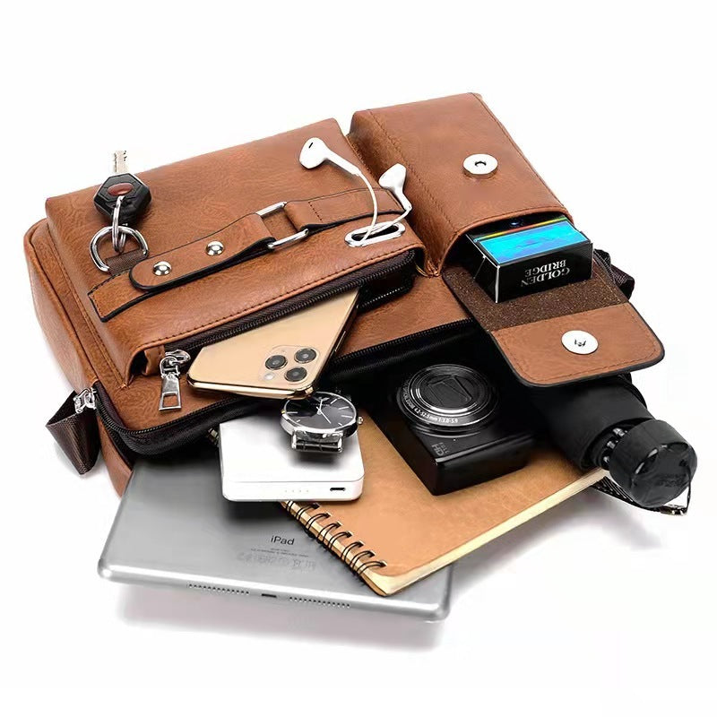 men's PU leather shoulder bag, view 3 - MRSLM