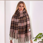 Checkered shawl scarf, thick warm wrap, view 9 - MRSLM