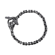 vintage raven head silver bracelet, view 2 - MRSLM