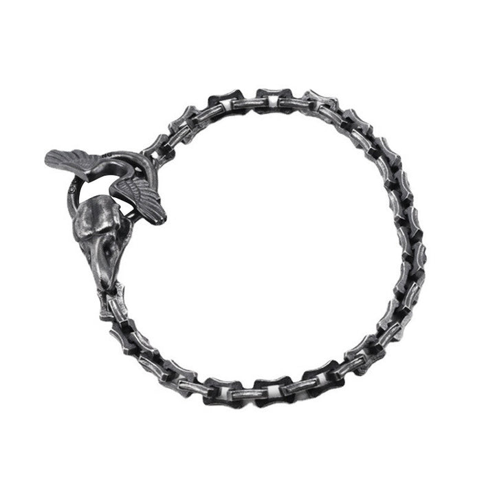 Silver Trend Vintage Raven Head Keel Bracelet