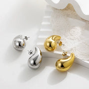 chunky gold-plated waterdrop earrings, view 8 - MRSLM