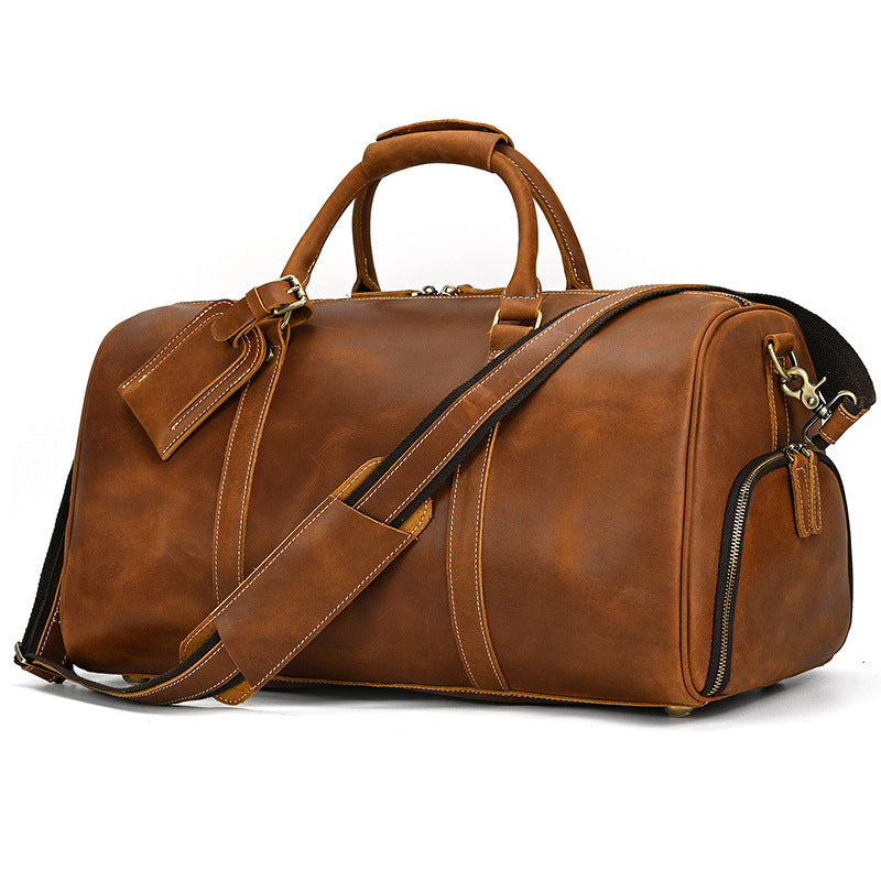 men's genuine leather gym bag, view 17 - MRSLM