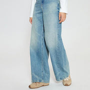 women's two-tone high waist wide leg jeans - MRSLM