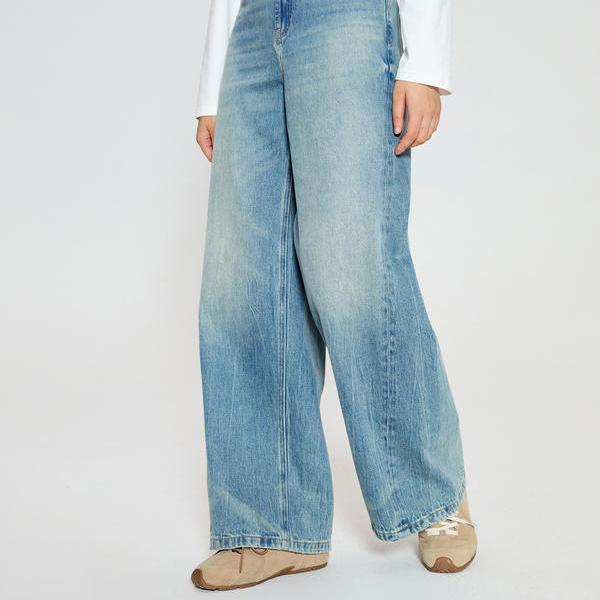 women's two-tone high waist wide leg jeans - MRSLM