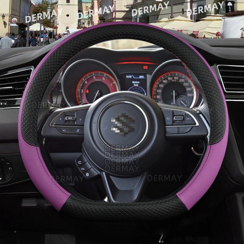 microfiber leather steering wheel cover for Suzuki Swift, view 7 - MRSLM