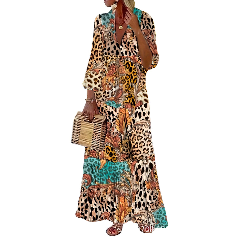 Long sleeve floral dress, view 5 - MRSLM