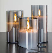 Flameless LED candles in glass, set of 3, view 13 - MRSLM