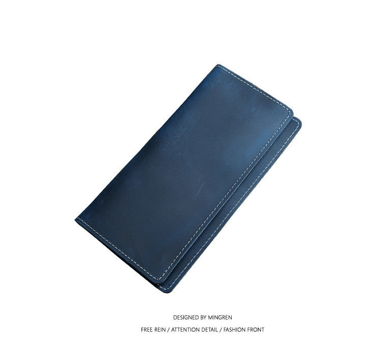 men's long retro leather wallet, view 4 - MRSLM