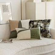 patchwork pu leather cushion cover, view 12 - MRSLM
