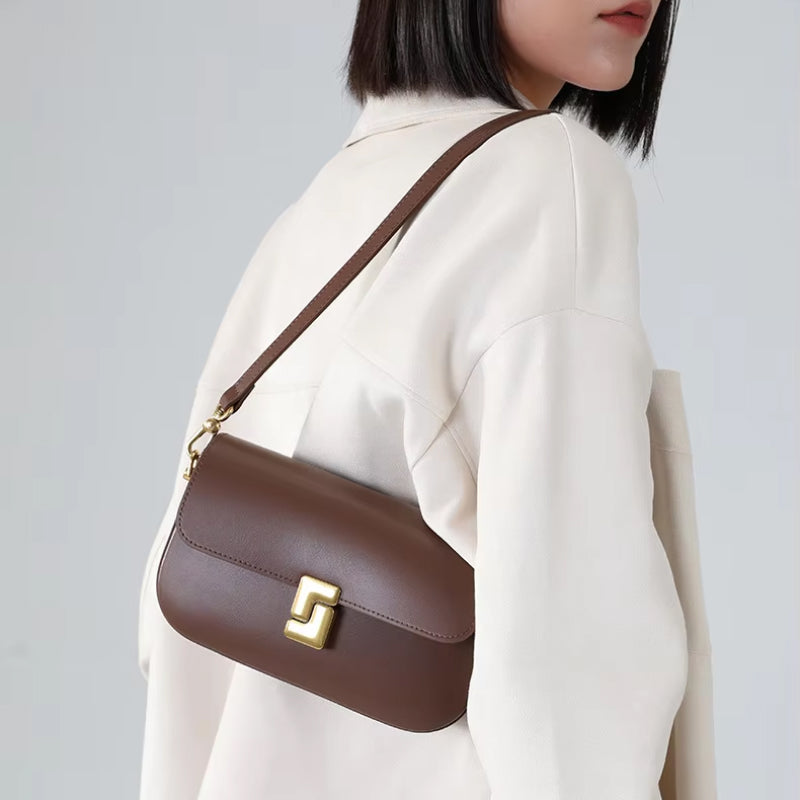 genuine leather minimalist small square bag - MRSLM