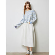 Women's striped knitted pullover sweater, view 6 - MRSLM