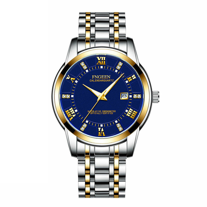 men's stainless steel luminous quartz watch, view 6 - MRSLM