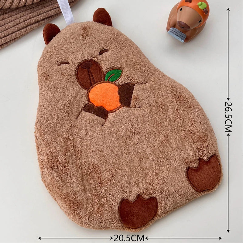 Cute capybara hanging hand towel, view 3 - MRSLM