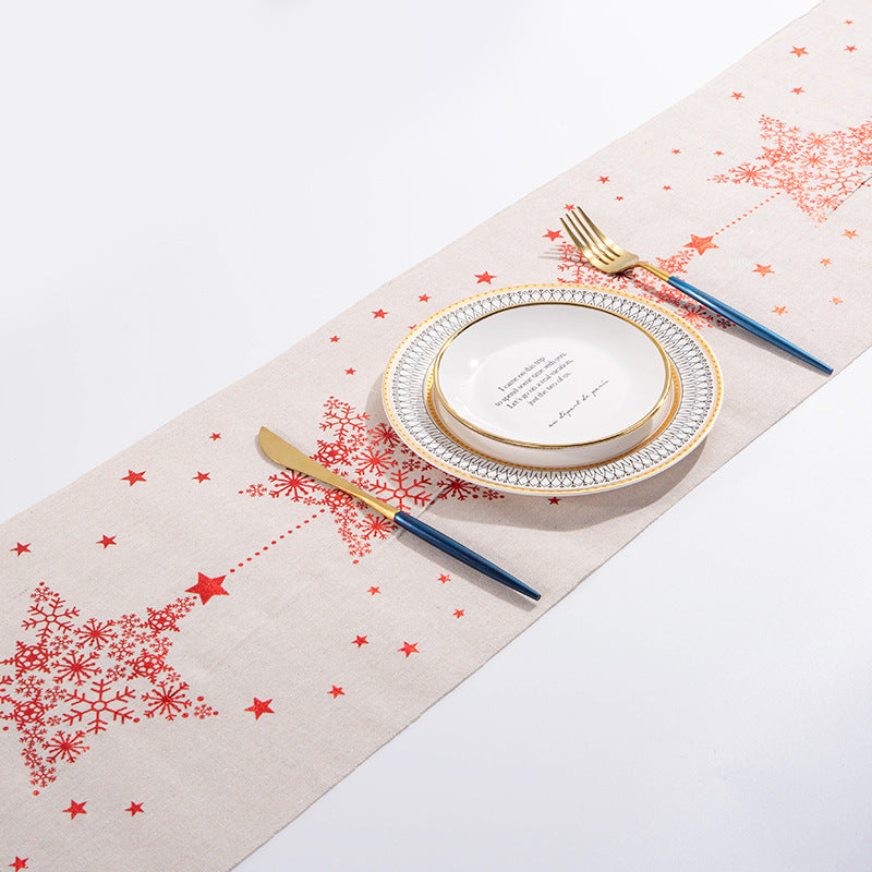 Christmas printed table runner, view 4 - MRSLM