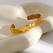 waterproof wide cuff bracelet, 18K PVD gold, view 5 - MRSLM