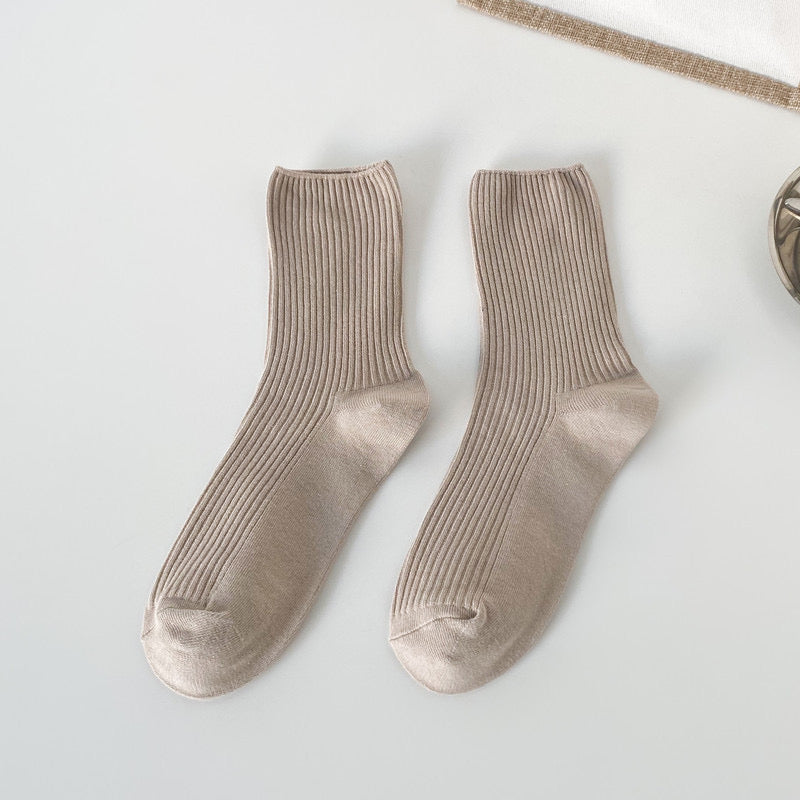Retro solid color cotton socks, view 4 - MRSLM