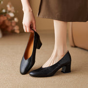 women's retro leather high heels, view 7 - MRSLM