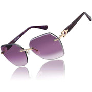 rimless geometric gradient sunglasses, view 4 - MRSLM